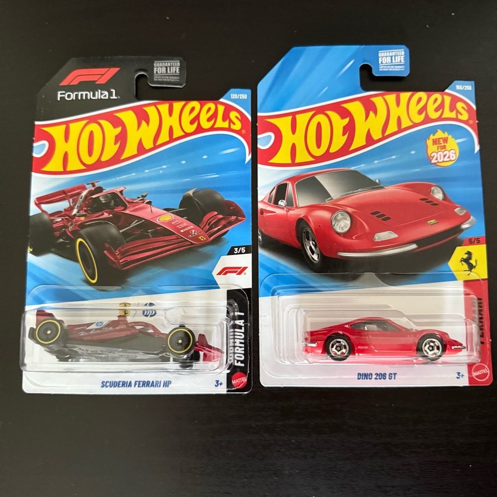 Red Scuderia Ferrari & Dino 206 GT Die-Cast Toy Cars - 2 Pack